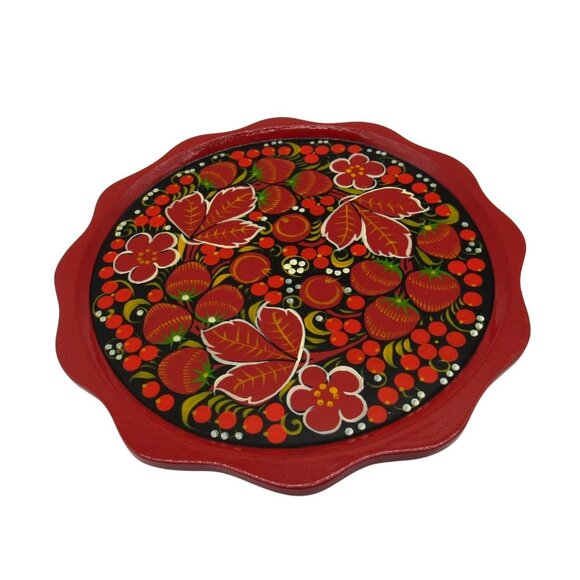 Lidded Sugar Bowl and Plate RUSSIAN LACQUERWARE from Russia - Picture 2 of 12